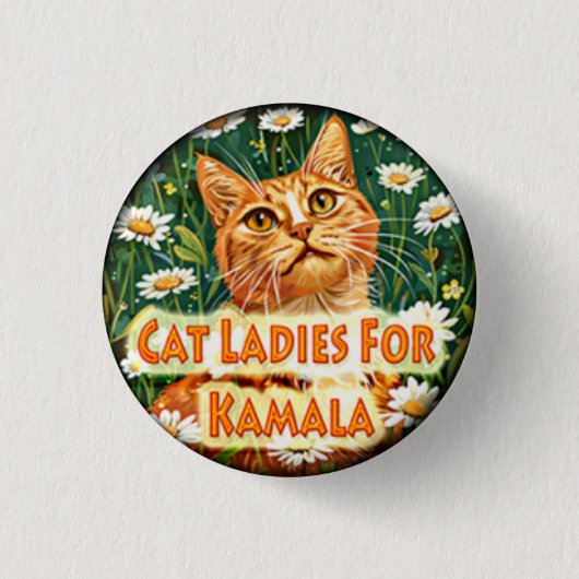 Cat Ladies voor Kamala Politieke Button (Voorkant)