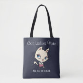 Cat Ladies Vote Funny Script Chic Schattige Femini Tote Bag (Voorkant)