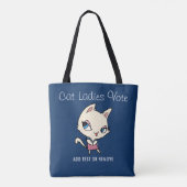 Cat Ladies Vote Funny Script Chic Schattige Femini Tote Bag (Achterkant)