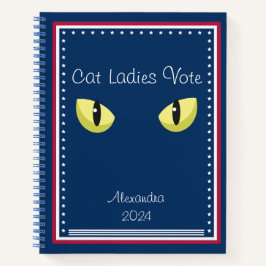 Cat Ladies Vote Script Cat Eyes Bold Schattige Fem Notitieboek