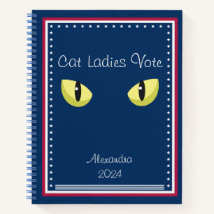 Cat Ladies Vote Script Cat Eyes Bold Schattige Fem Notitieboek