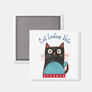 Cat Ladies Vote Script Feministisch Rustiek Grappi Magneet
