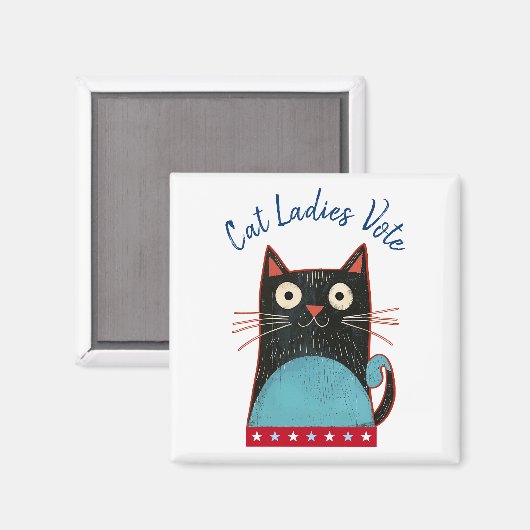 Cat Ladies Vote Script Feministisch Rustiek Grappi Magneet (Voorkant / Achterkant)