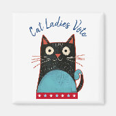 Cat Ladies Vote Script Feministisch Rustiek Grappi Magneet (Voorkant)