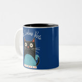 Cat Ladies Vote Script Feministisch Rustiek Schatt Tweekleurige Koffiemok (Voorkant links)