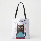 Cat Ladies Vote Script Feministisch Rustiek vet Sc Tote Bag (Voorkant)