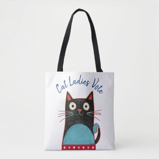 Cat Ladies Vote Script Feministisch Rustiek vet Sc Tote Bag (Voorkant)