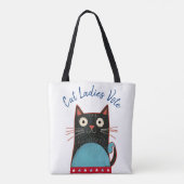 Cat Ladies Vote Script Feministisch Rustiek vet Sc Tote Bag (Achterkant)
