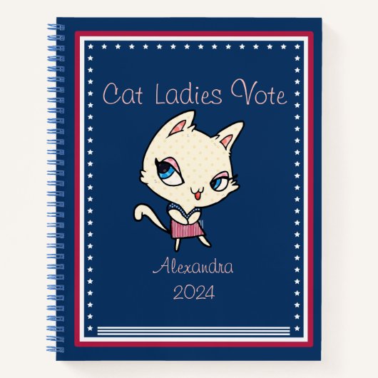 Cat Ladies Vote Script Funny Bold Schattige Femini Notitieboek (Voorkant)