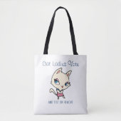 Cat Ladies Vote Script Funny Bold Schattige Femini Tote Bag (Voorkant)