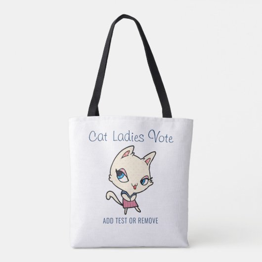Cat Ladies Vote Script Funny Bold Schattige Femini Tote Bag (Achterkant)