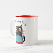 Cat Ladies Vote Script Rustic Bold Schattige Femin Tweekleurige Koffiemok (Voorkant links)