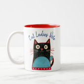 Cat Ladies Vote Script Rustic Bold Schattige Femin Tweekleurige Koffiemok (Links)