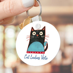 Cat Ladies Vote Script Rustic Bold Schattige Patri Sleutelhanger