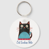 Cat Ladies Vote Script Rustic Bold Schattige Patri Sleutelhanger (Voorkant)