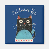 Cat Ladies Vote Script Rustiek Feministisch Schatt Magneet (Voorkant)