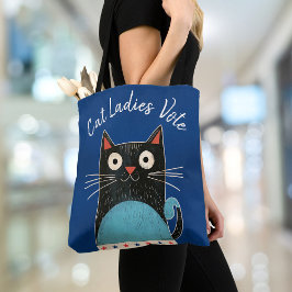 Cat Ladies Vote Script Rustiek Feministisch Schatt Tote Bag