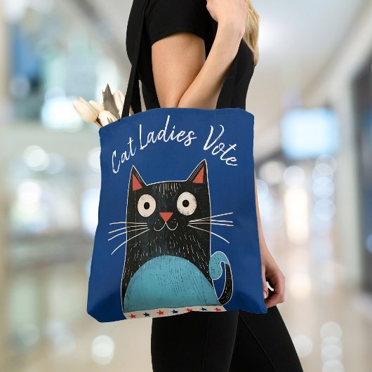 Cat Ladies Vote Script Rustiek Feministisch Schatt Tote Bag
