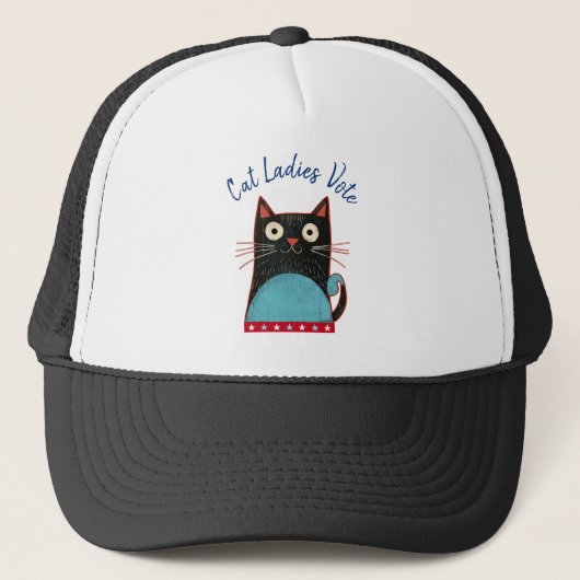 Cat Ladies Vote Script Rustieke Feminist Funny Sch Trucker Pet (Voorkant)