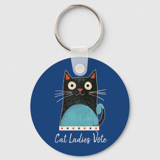 Cat Ladies Vote Script Rustieke Schattigee Stoutmo Sleutelhanger (Voorkant)