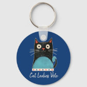 Cat Ladies Vote Script Rustieke Schattigee Stoutmo Sleutelhanger (Achterkant)