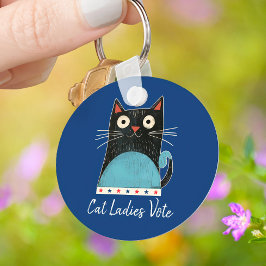Cat Ladies Vote Script Rustieke Schattigee Stoutmo Sleutelhanger