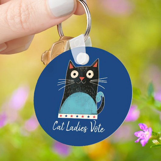 Cat Ladies Vote Script Rustieke Schattigee Stoutmo Sleutelhanger