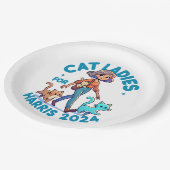 Cat Ladies Walk met Kamala Harris Schattige Papieren Bordje (Gekanteld)