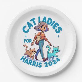 Cat Ladies Walk met Kamala Harris Schattige Papieren Bordje