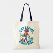 Cat Ladies Walk met Kamala Harris Schattigee Canva Tote Bag (Achterkant)