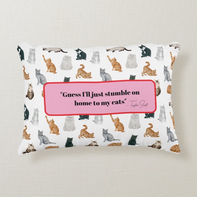 Cat Lady Accent Pillow Kussen (Voorkant)