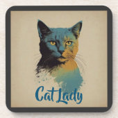 Cat Lady Beverage Coaster Bier Onderzetter (Voorkant)