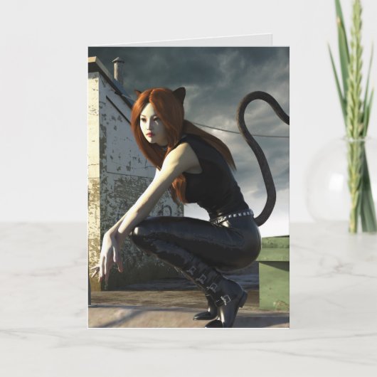 CAT LADY BIRTHDAY KAART (Voorkant)