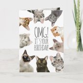 Cat Lady Birthday | OMG! Het is jouw geboortedag g Kaart (Voorkant)