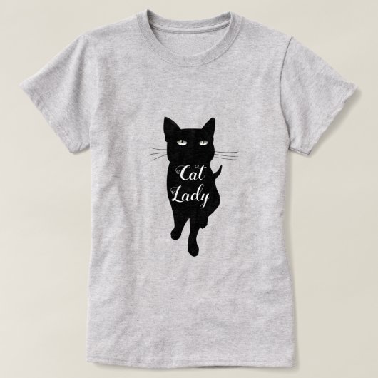 Cat Lady Black kat gothic cat T-shirt (Design voorkant)