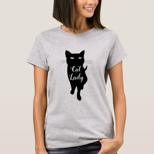 Cat Lady Black kat gothic cat T-shirt (Voorkant)