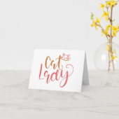 Cat Lady Blank Groet Kaart (Gele Bloem)