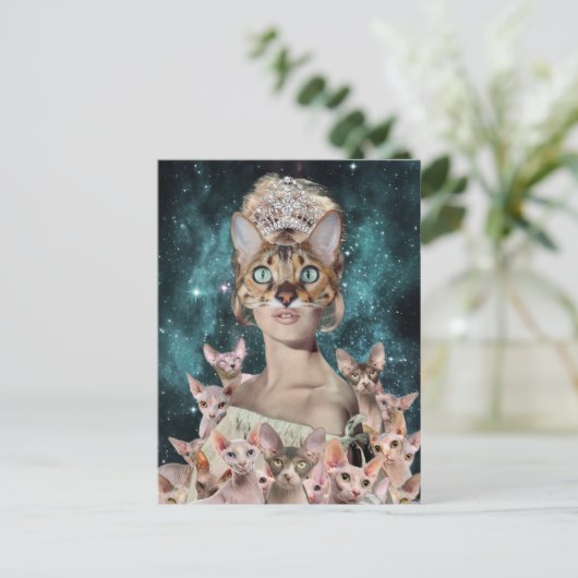 Cat Lady Briefkaart (Staand voorkant)