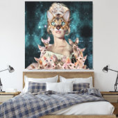 Cat Lady Canvas Afdruk (Insitu (Slaapkamer))