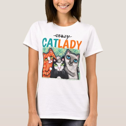 Cat Lady Cat Lovers Cute Funny Women's T-shirt (Voorkant)
