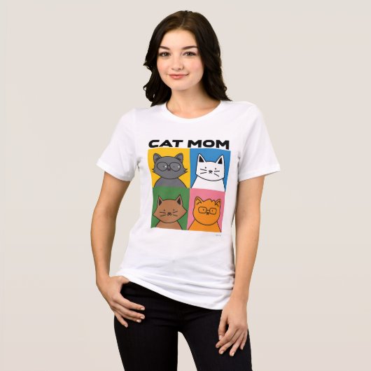 CAT LADY, CAT MOM T-SHIRTS (Voorkant volledig)