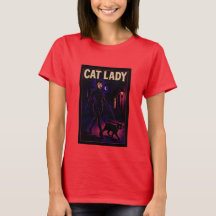 Cat Lady -Cats Art Lover- City Night Comic Graphic