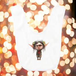 Cat Lady Christmas Elf Baby Bib Slabbetje