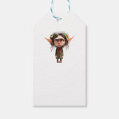 Cat Lady Christmas Elf Kraft Gift Labels Cadeaulabel (Voorkant)