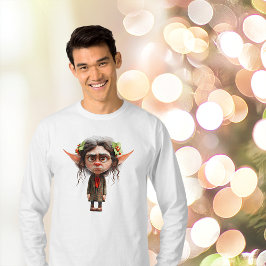 Cat Lady Christmas Elf Mannen T-shirt