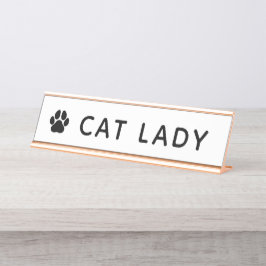 Cat Lady Desk Name Bord Bureau Naambordje