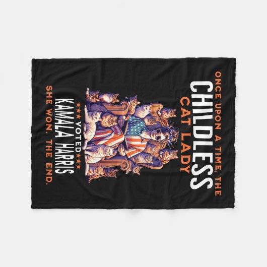 Cat Lady Funny Kamala Harris 2024 Katteneigenaar Fleece Deken (Voorkant (Horizontaal))