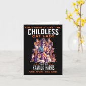 Cat Lady Funny Kamala Harris 2024 Katteneigenaar Kaart (Gele Bloem)