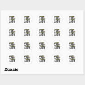 Cat Lady - Funny Monarch Butterfly Ronde Sticker (Vel)
