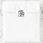 Cat Lady - Funny Monarch Butterfly Ronde Sticker (Tas)